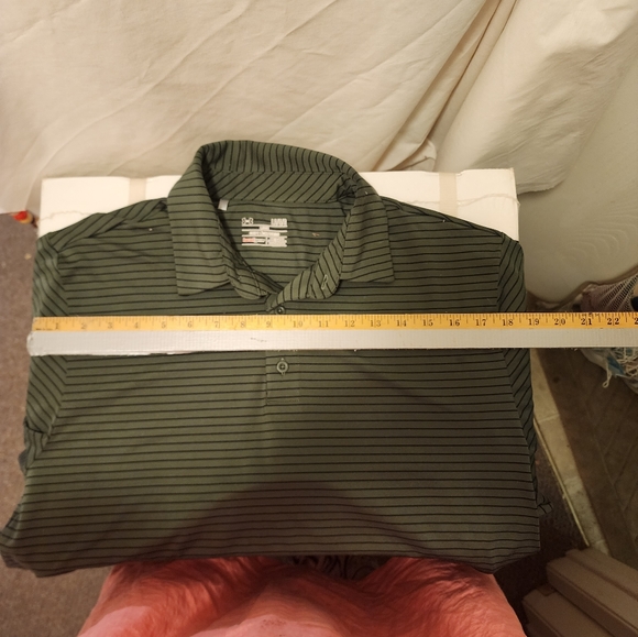 MENS HURLEY SHIRT LARGE GREEN AND BLACK STRIPES - Picture 4 of 4
